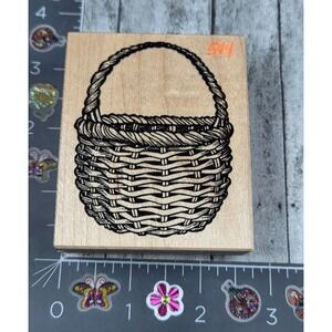 PSX Designs Wicker Wood Basket G1373 Rubber Stamp #R62